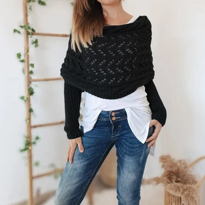 💝Hot sale 50% OFF🔥Women’s Knitted Cut-Out Shawl Poncho Wrap