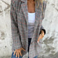 🍂Fall Lapel Collar Slim Button Plaid Small Suit For Women